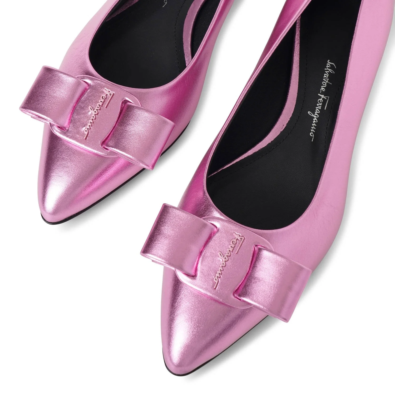 Viva pink metallic leather flats - Image 5