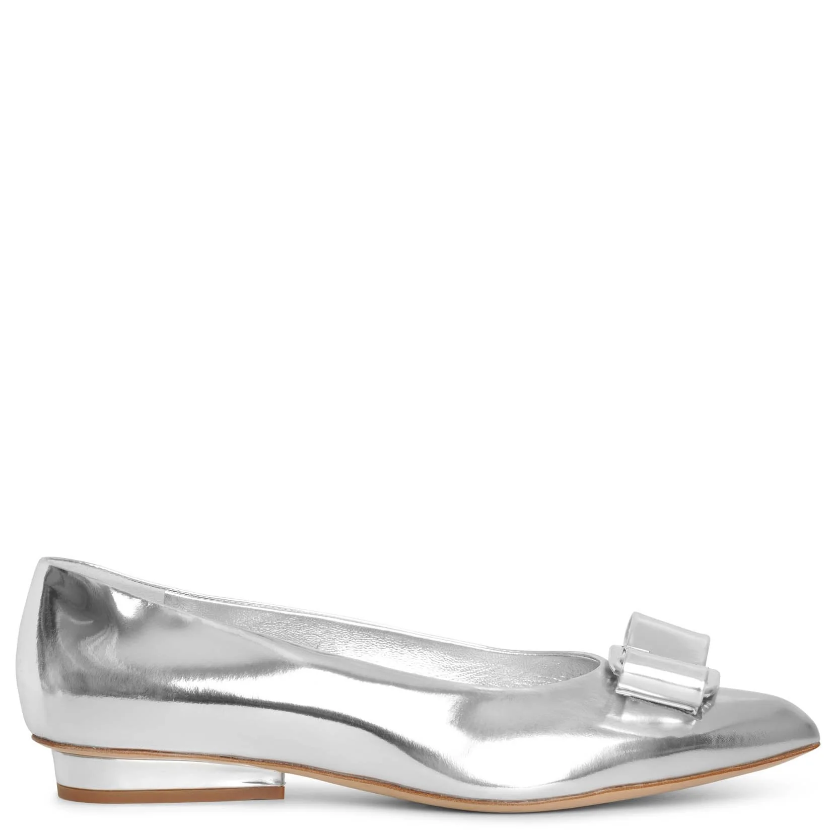 Viva silver specchio ballet flats