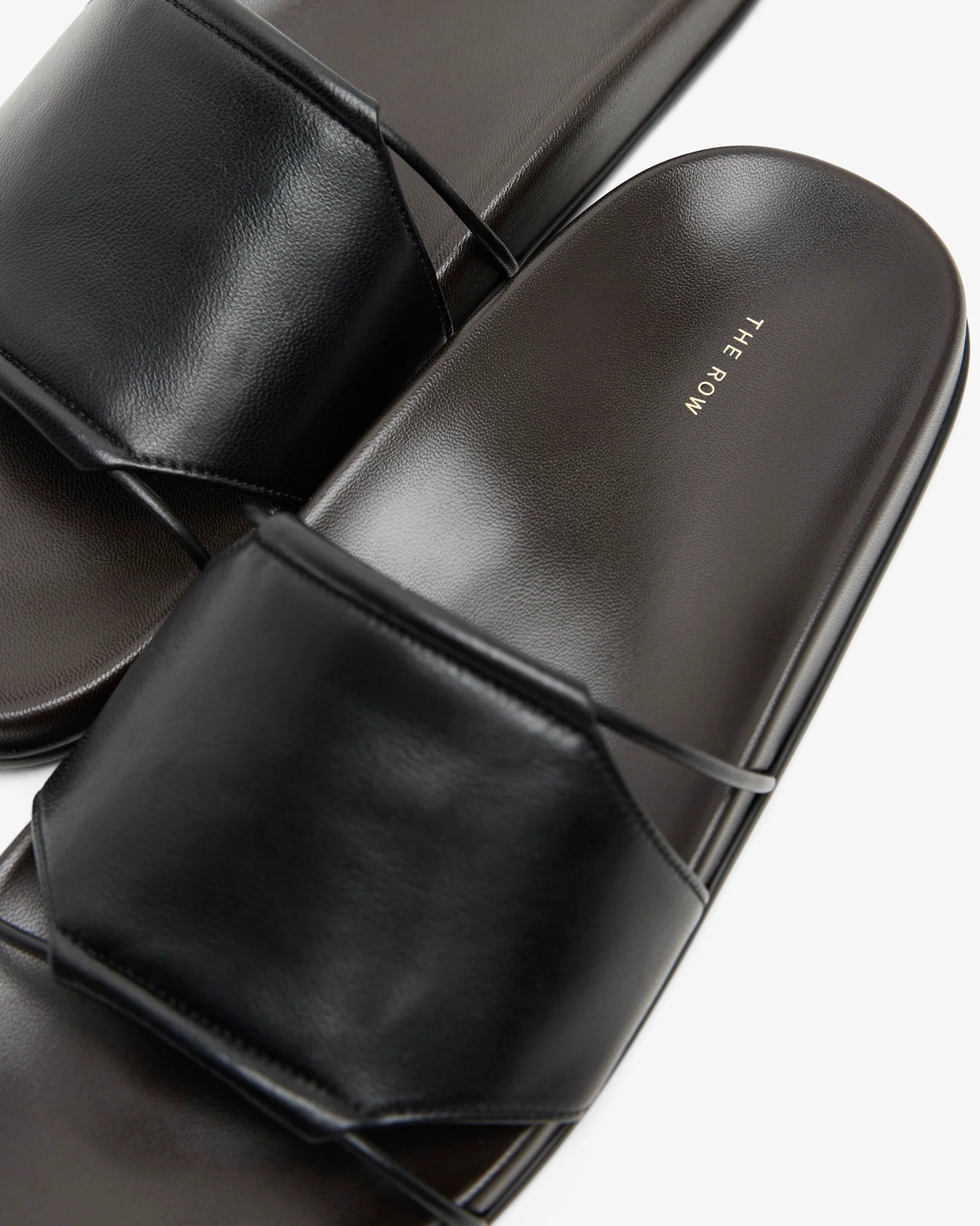 Vivienne black leather slides - Image 4