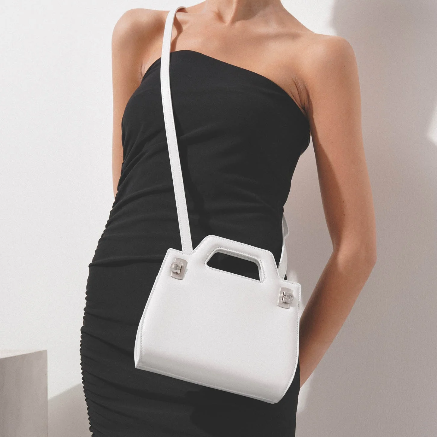 Wanda mini white leather bag - Image 7