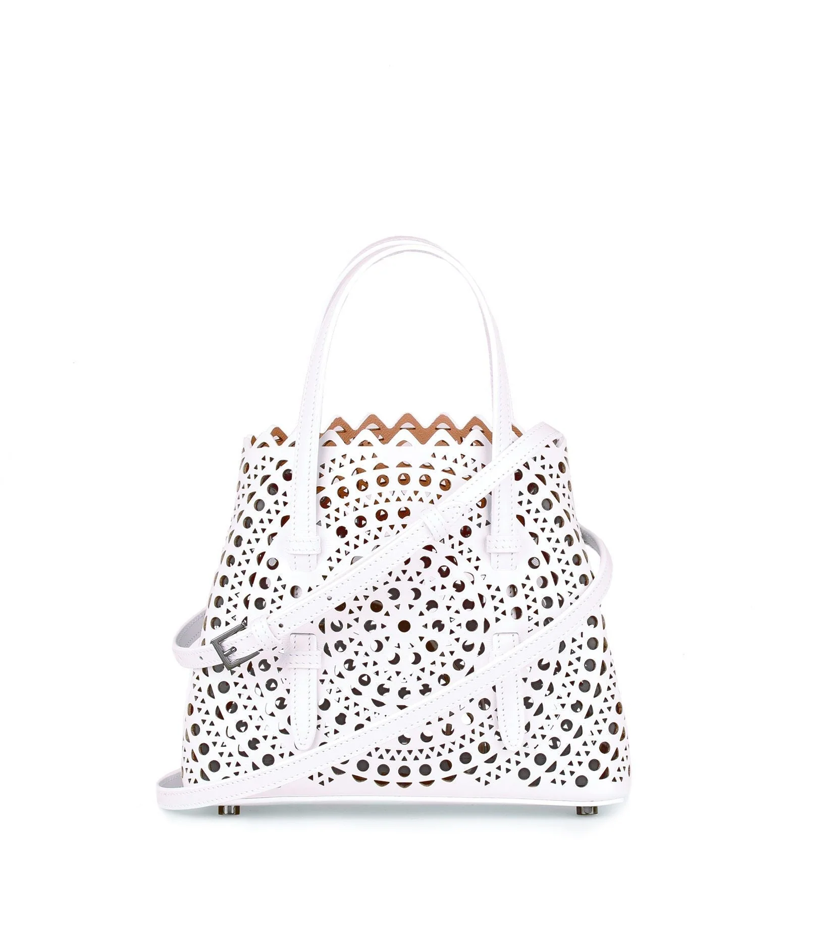 White leather cut-out mini bag - Image 4