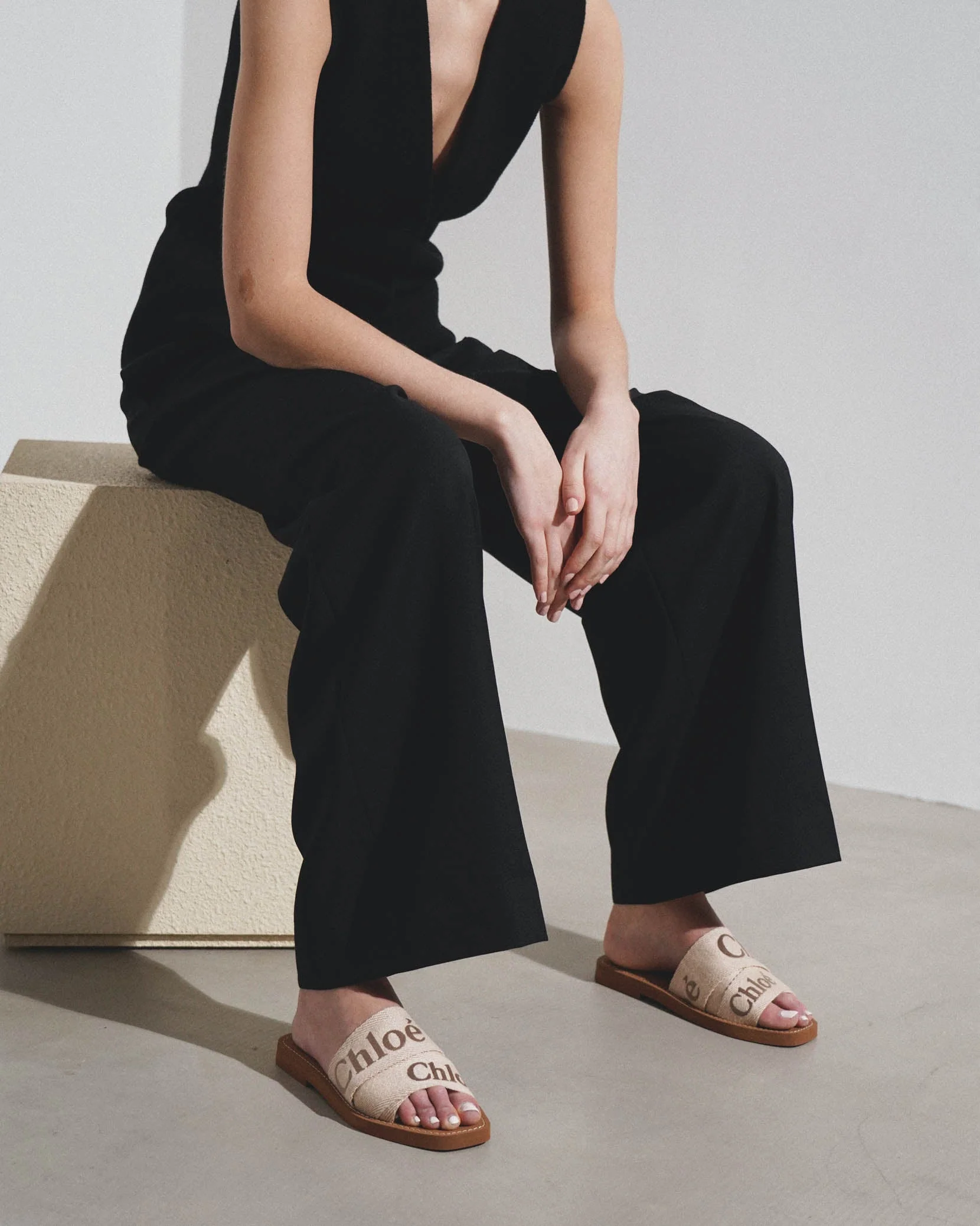 Woody blushy beige slide sandals - Image 2