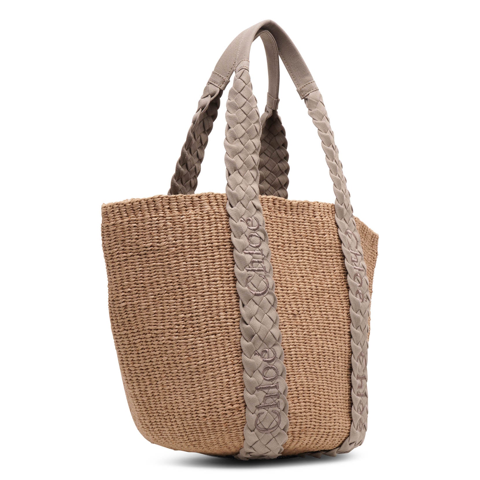 Woody braided grey raffia bag - Image 3