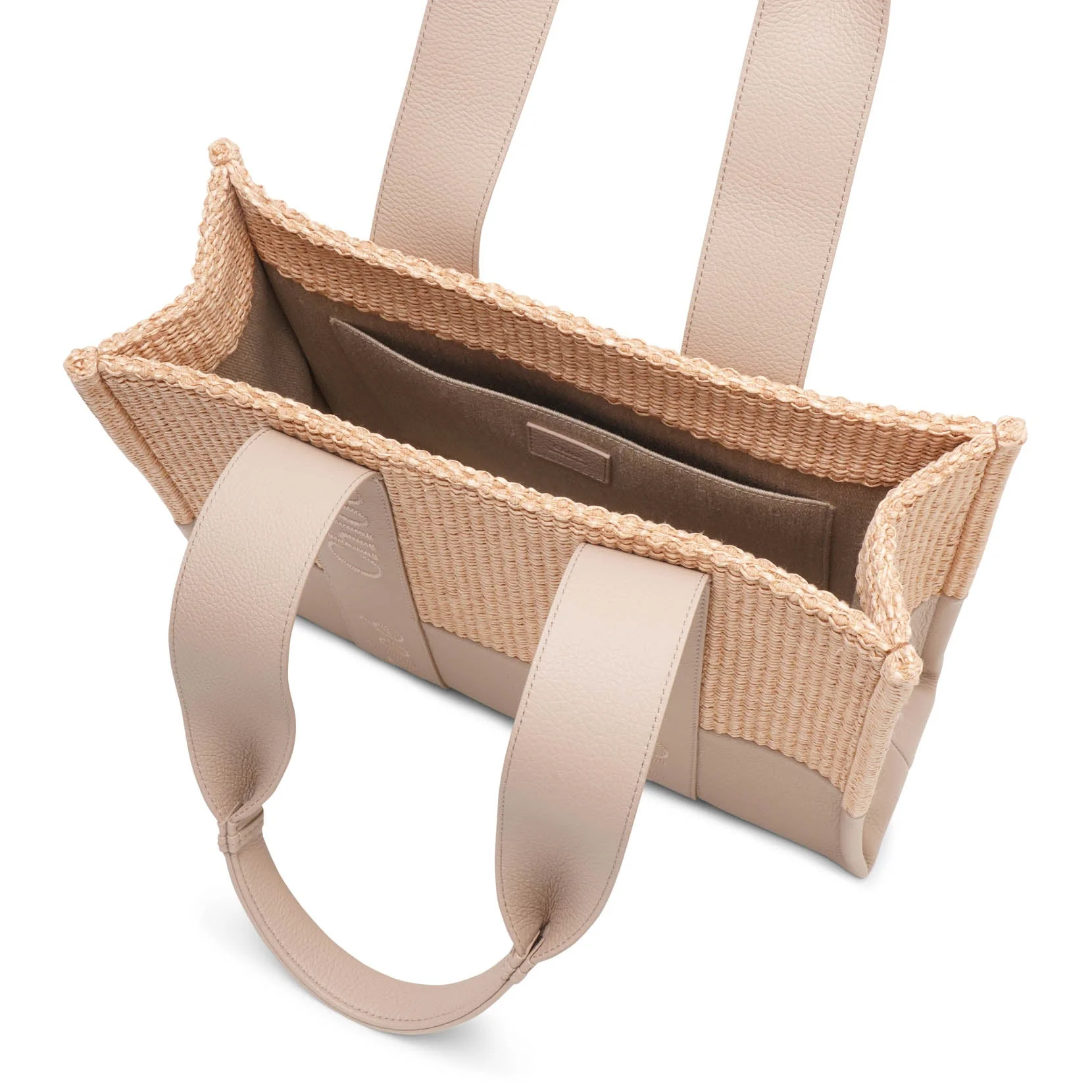 Woody medium beige leather bag - Image 4