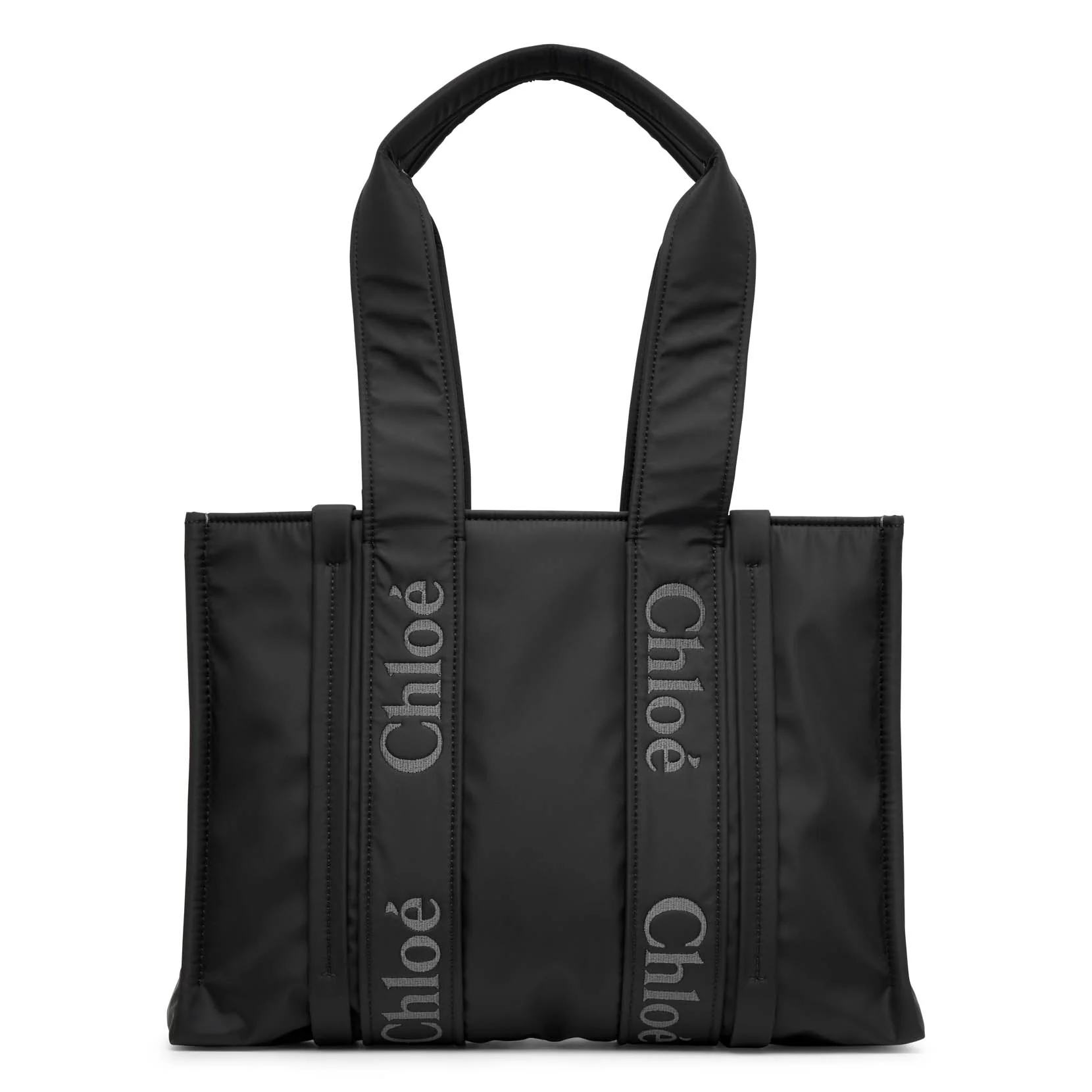 Woody medium black nylon tote bag - Image 4