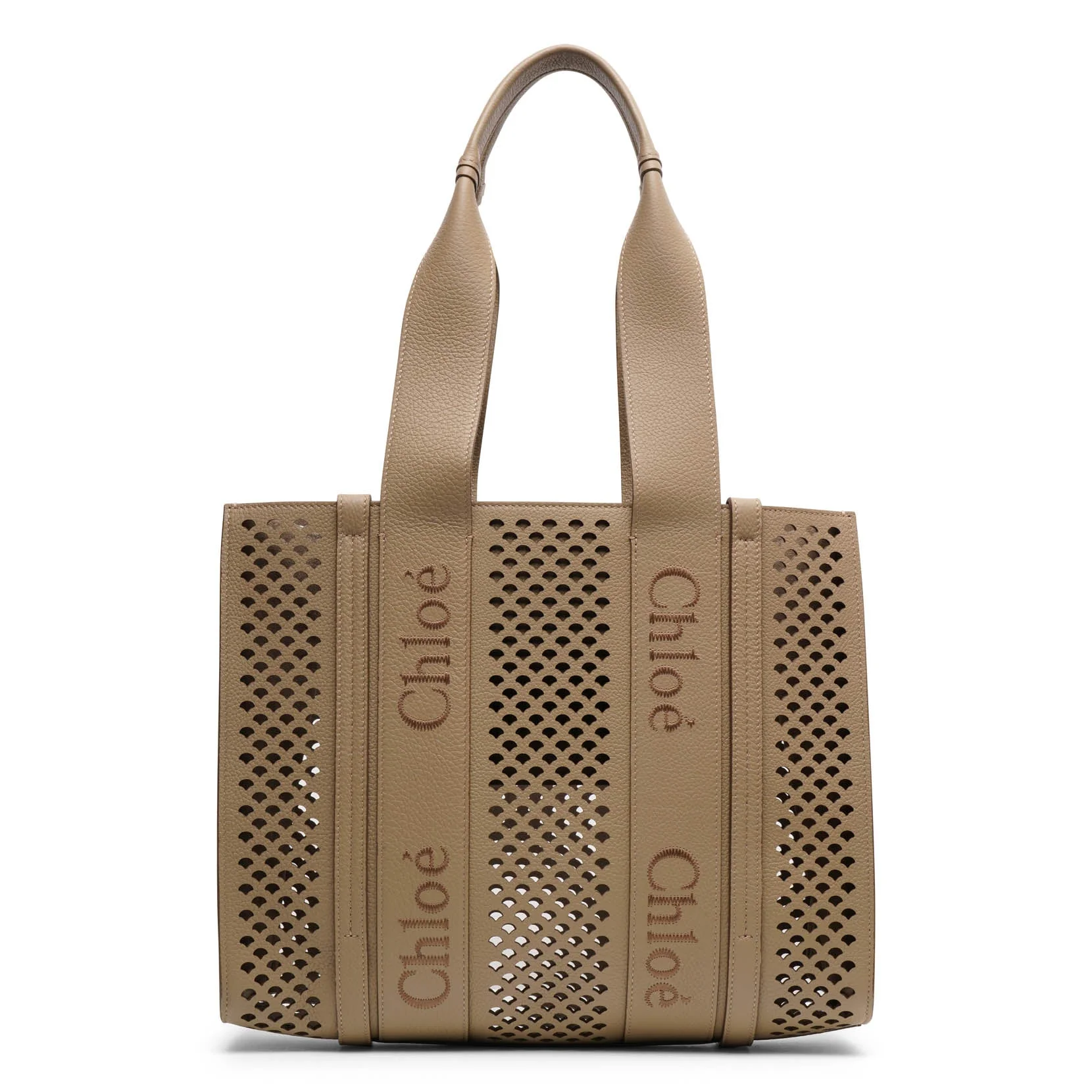 Woody medium brown leather bag - Image 4