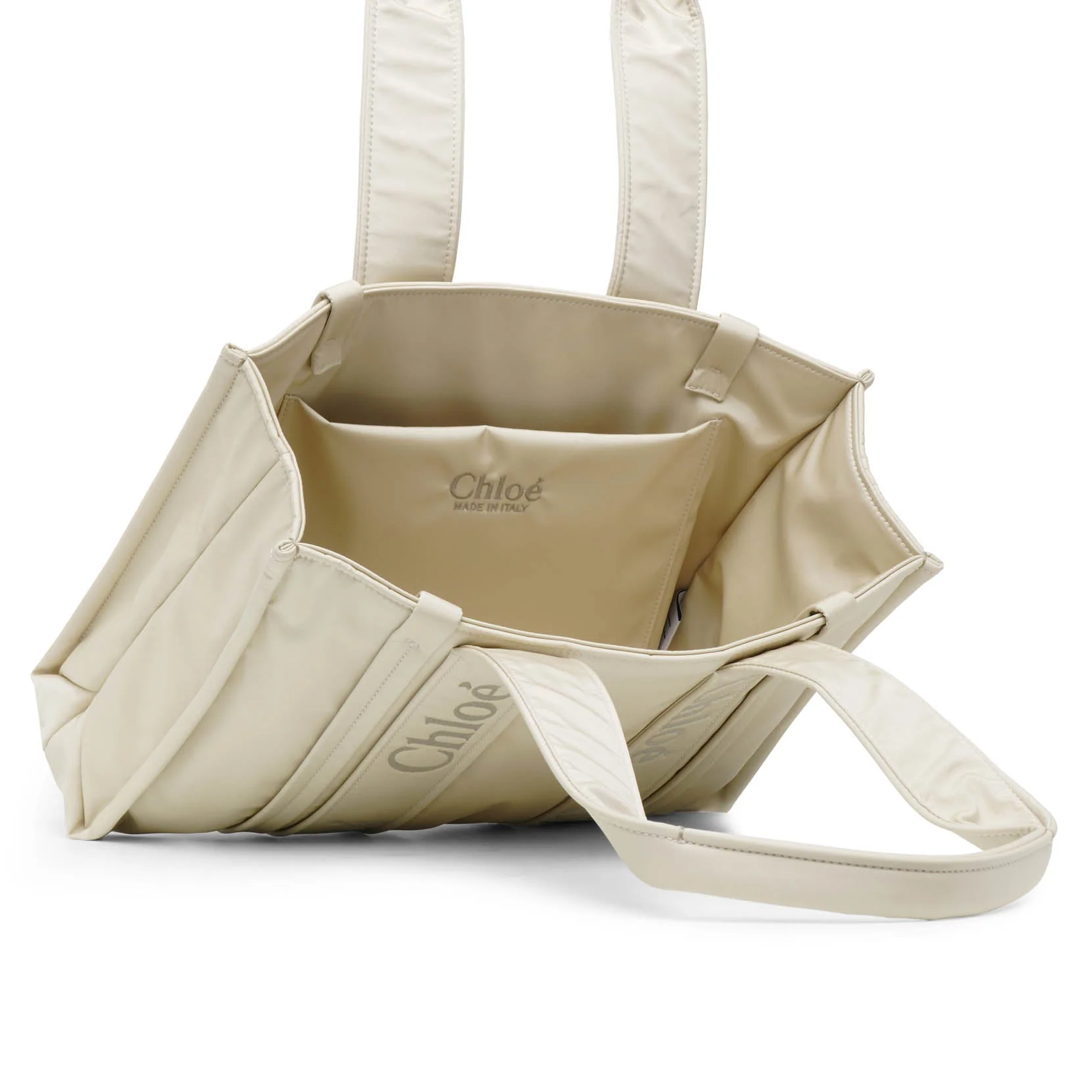 Woody medium ivory nylon tote bag - Image 5