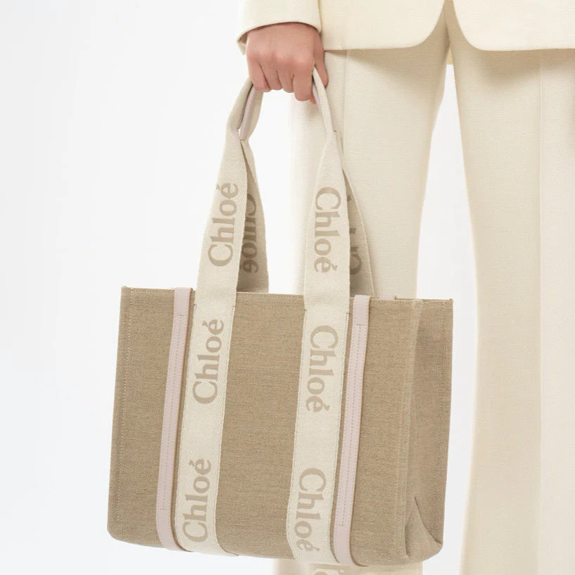 Woody medium light pink canvas bag - Image 6