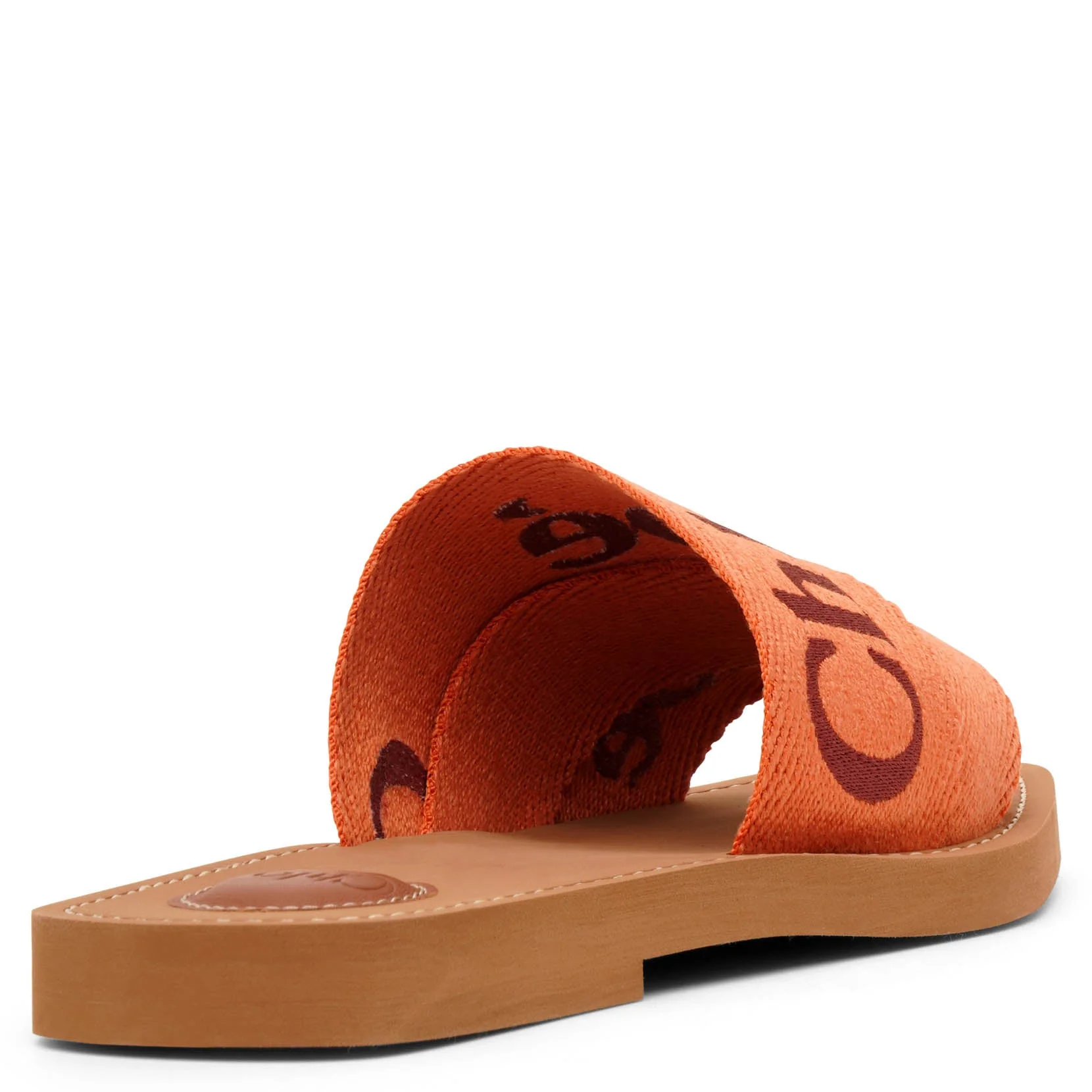 Woody orange linen slide sandals - Image 4