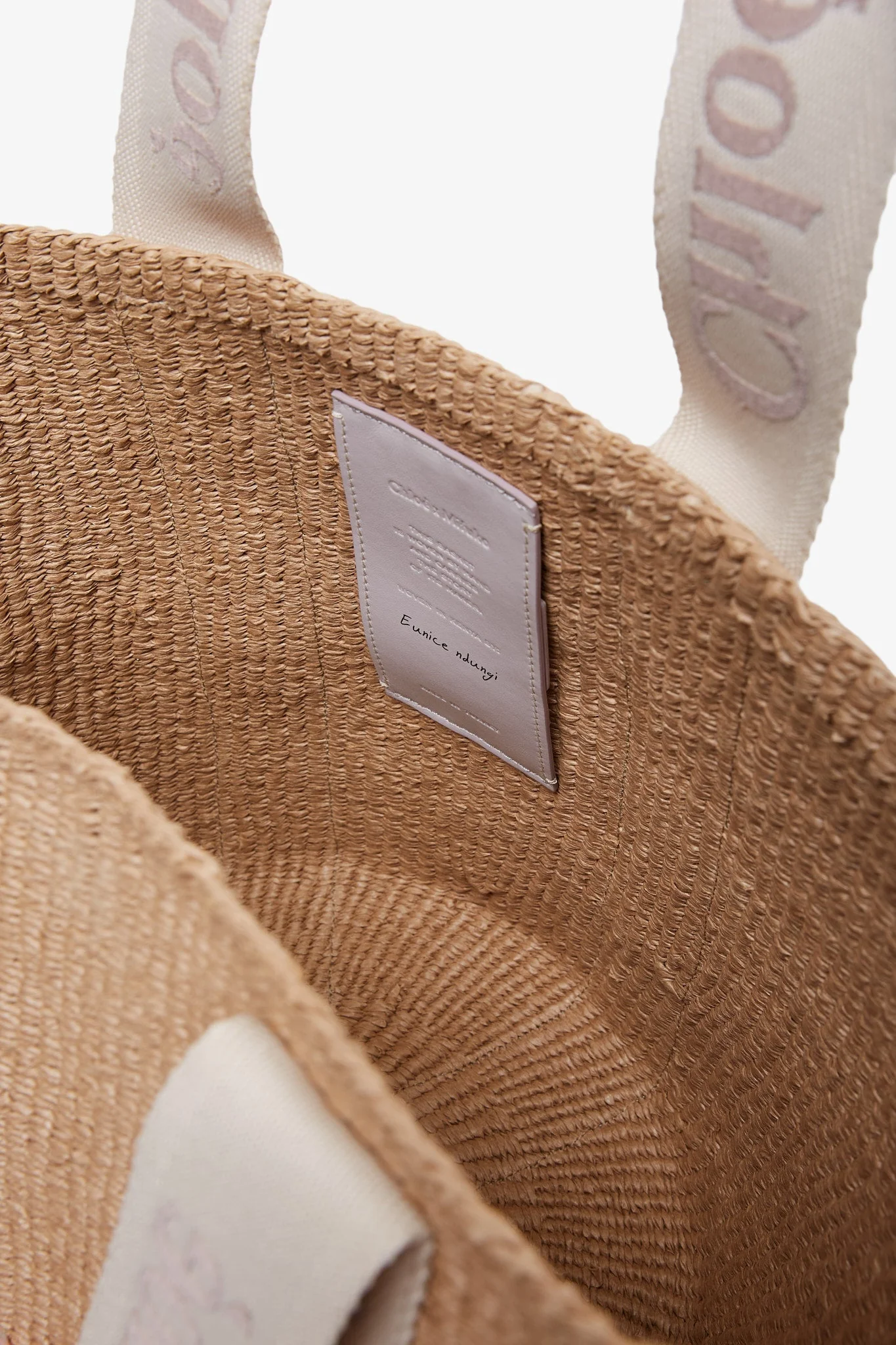 Woody raffia wild grey tote bag - Image 4