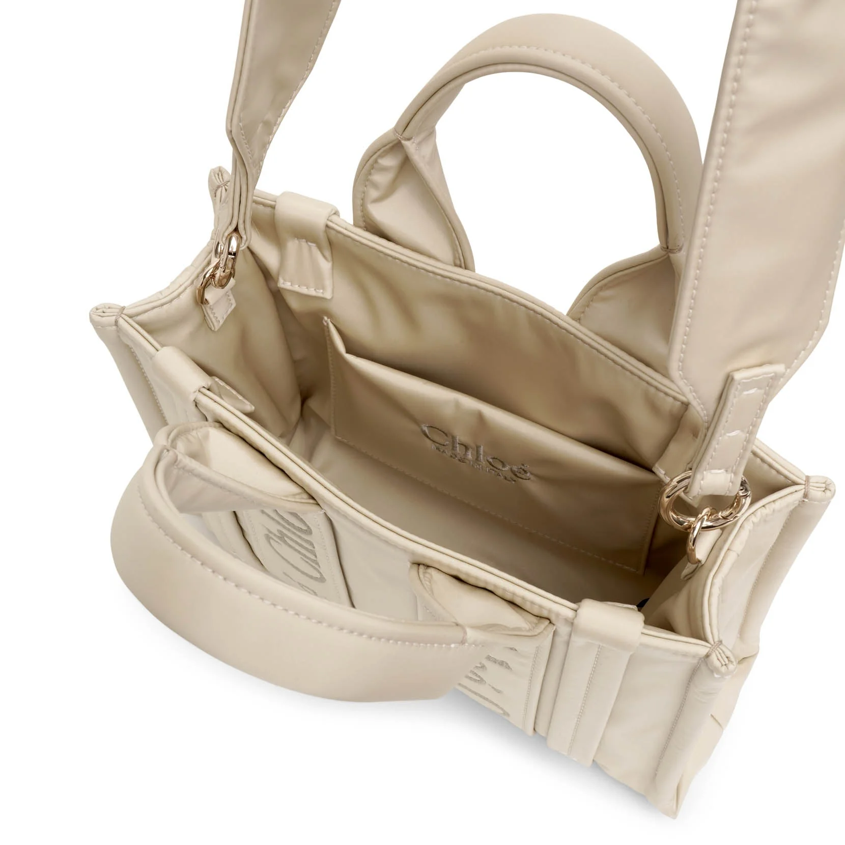 Woody small ivory nylon tote bag - Image 6