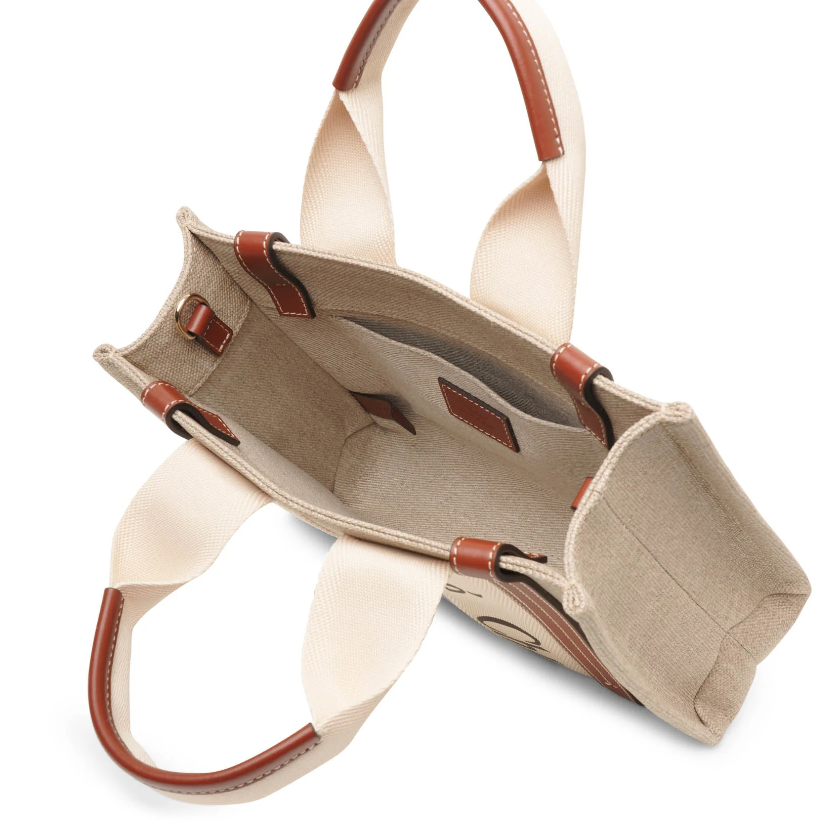 Woody small white brown canvas bag - Image 5