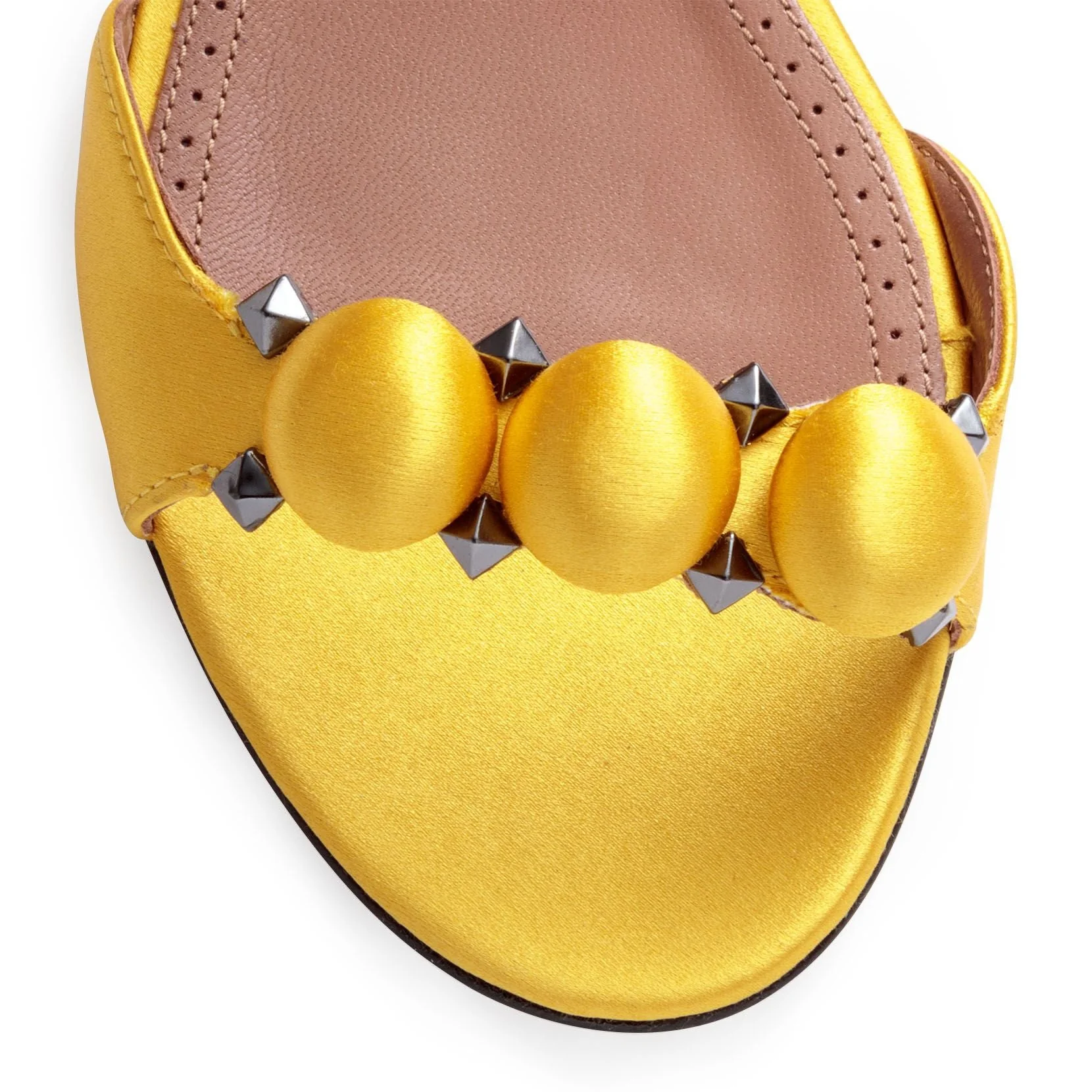 Yellow satin bomb flat sandals - Image 4