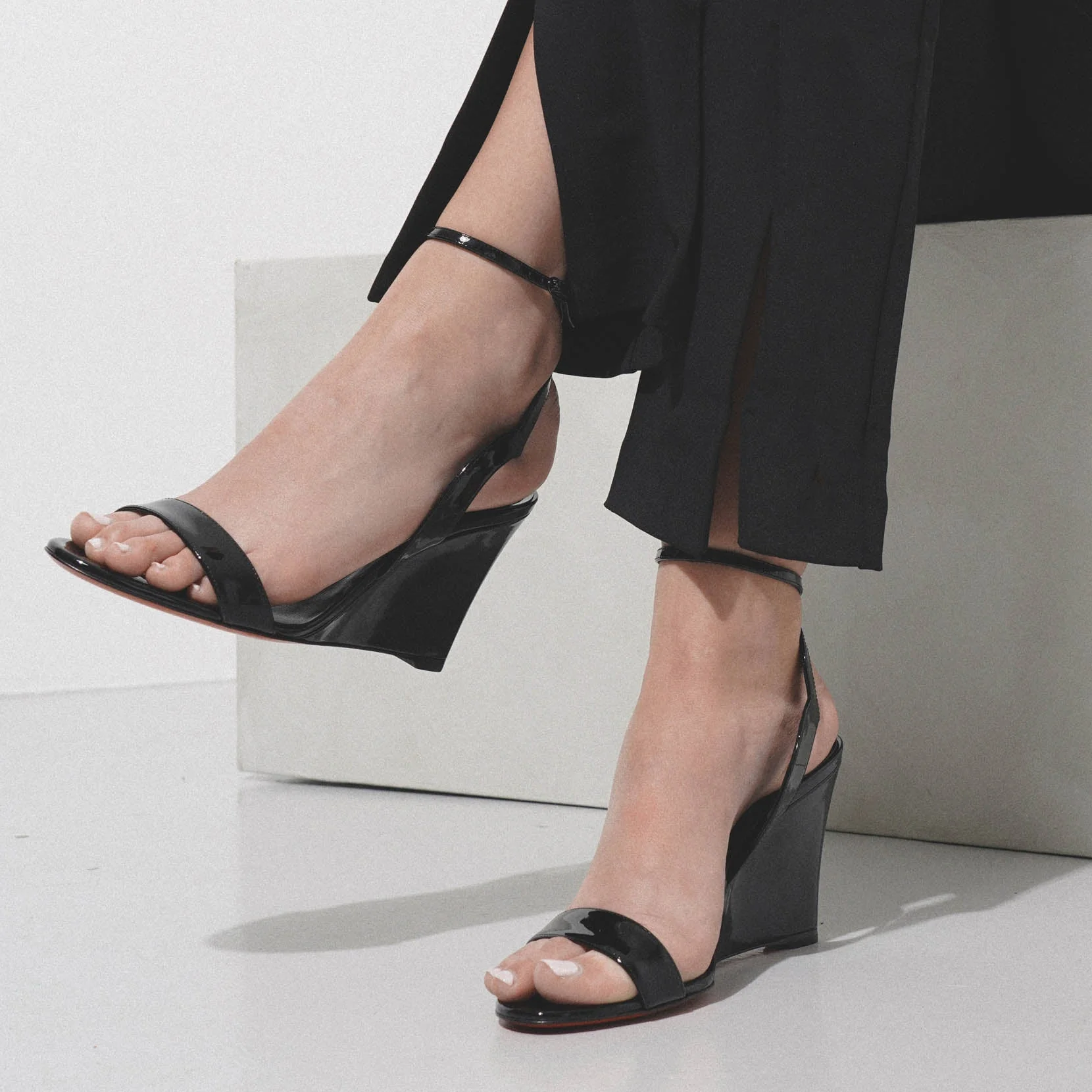 Zeppa Chick 85 black patent wedge sandals - Image 6