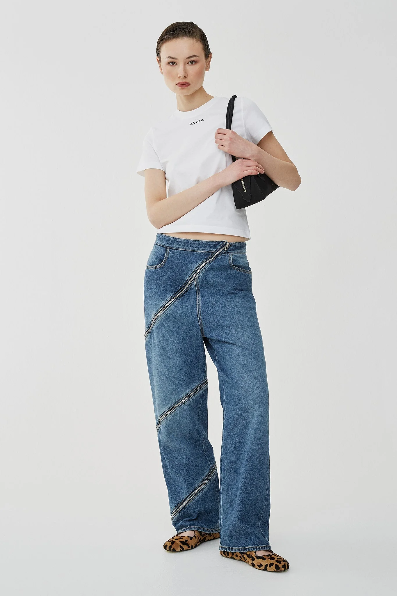 Zip-up wide-leg jeans - Image 5