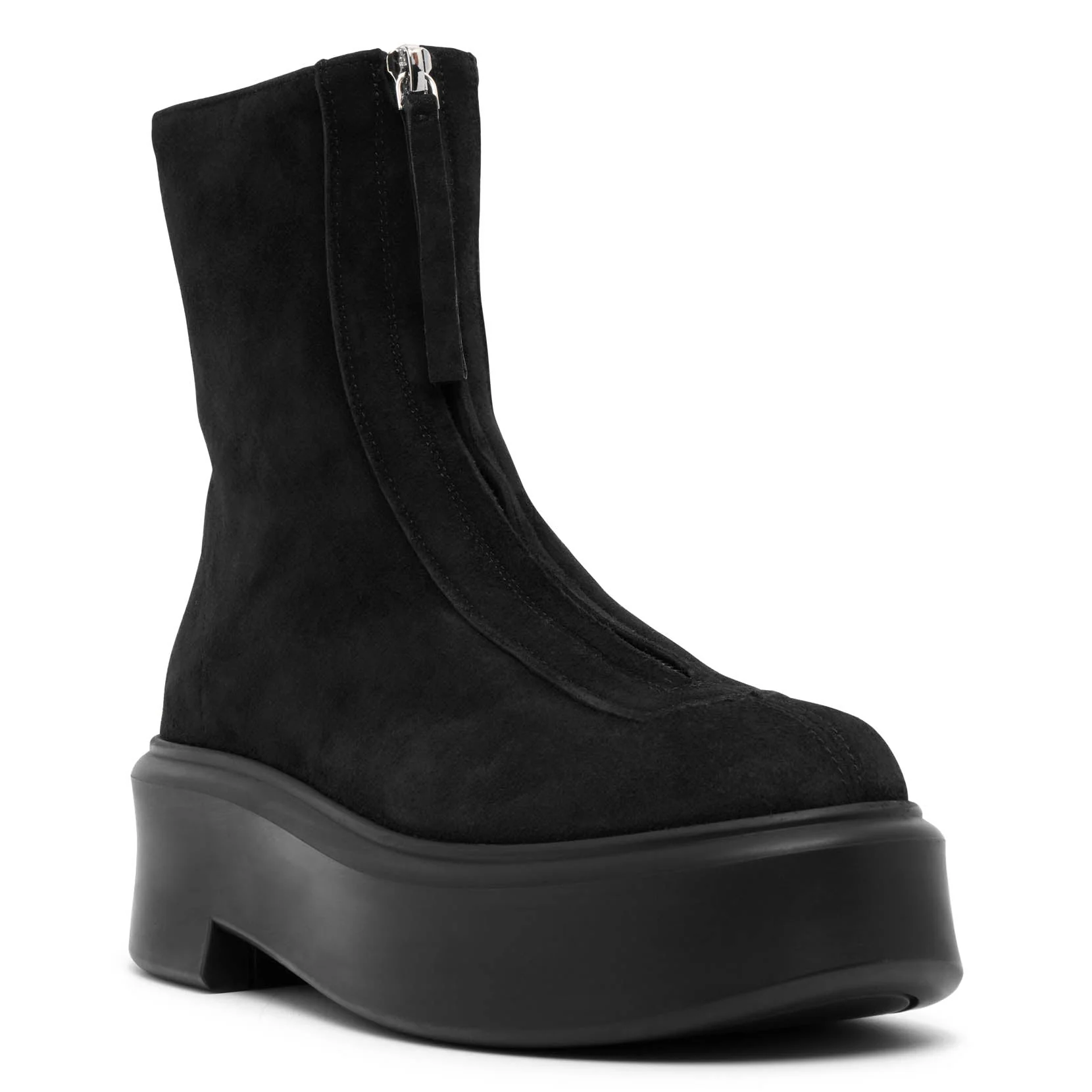 Zipped I black suede ankle boots - Image 3