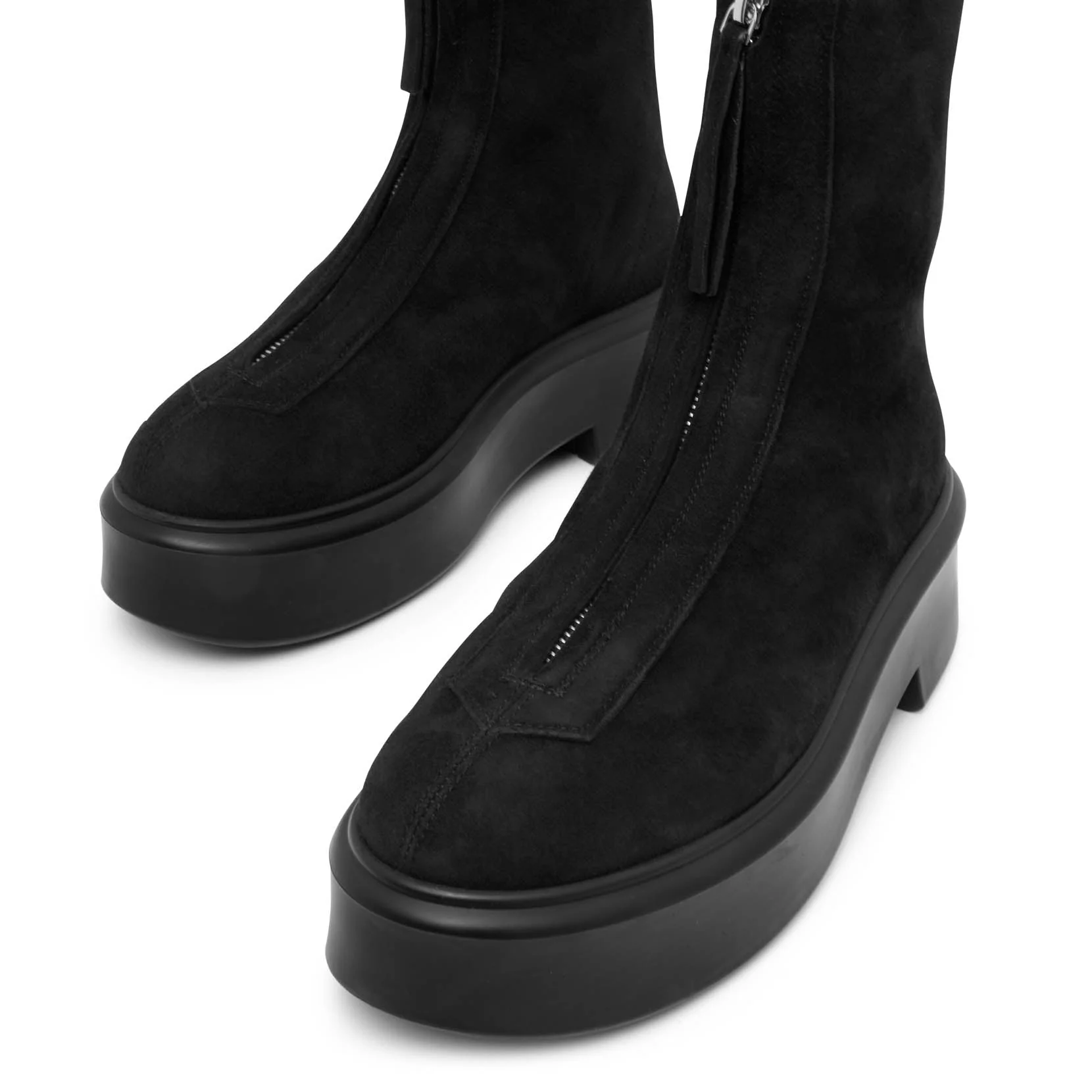 Zipped I black suede ankle boots - Image 5