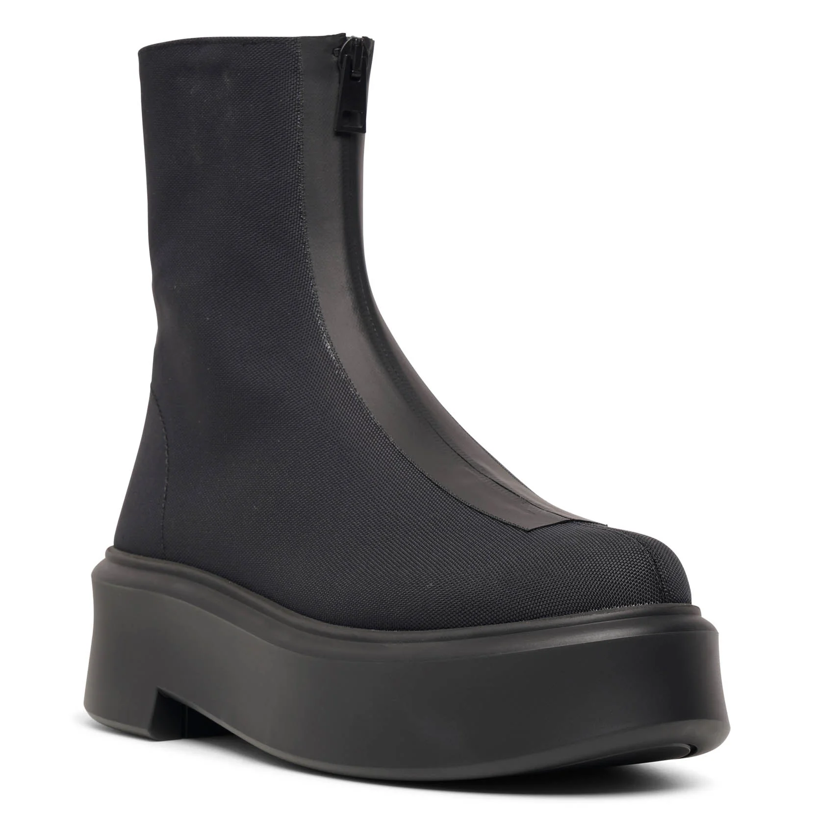 Zipped I navy canvas ankle boots - Image 3